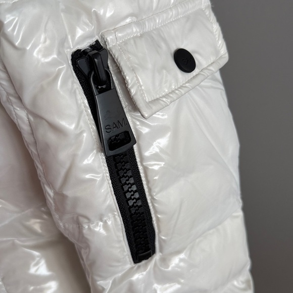 SAM. White Quilted Puffer Jacket with High Collar - Picture 3 of 8